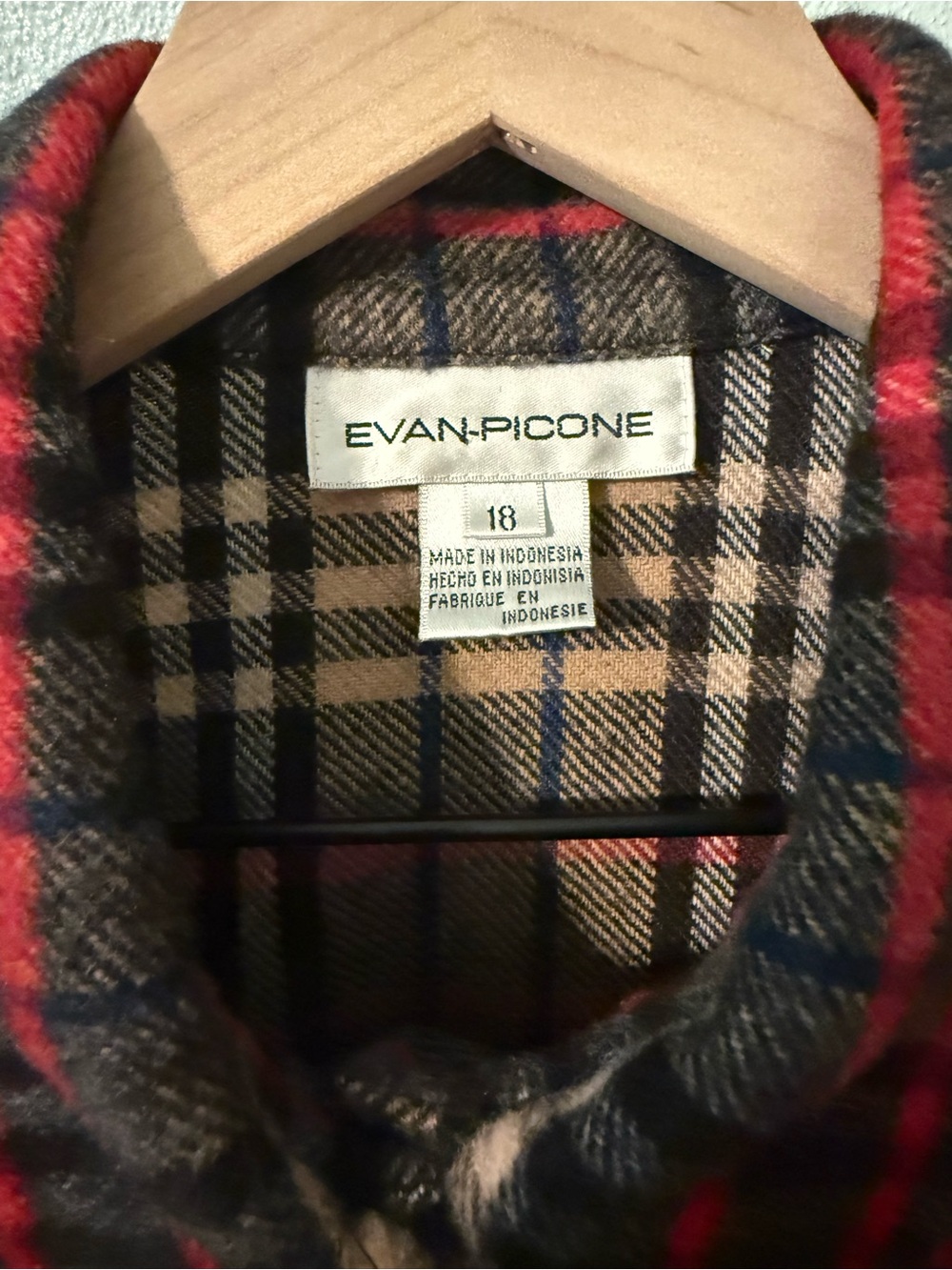 Vintage Evan Picone Plaid Button-Front Wool Jacket Black Beige Red Navy Tartan - Picture 3 of 10
